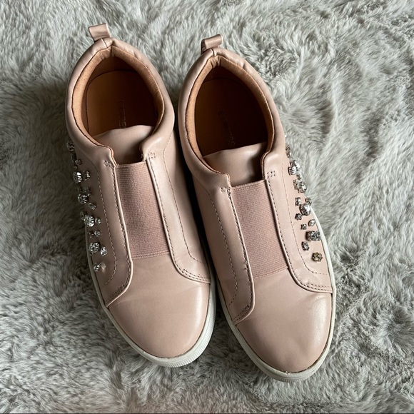 Express gemstone platform shoes sneakers fashion blush pink sz 7.5 cute women's - Picture 4 of 15